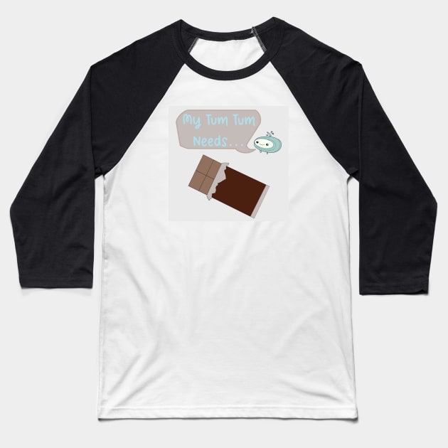 My Tum Tum Needs: Chocolate Baseball T-Shirt by Noah Monroe
